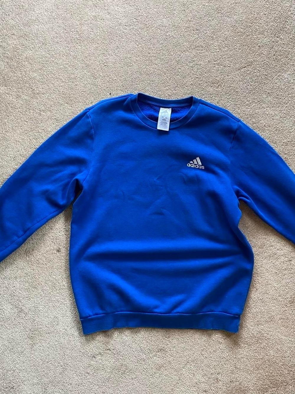 adidas Men’s Bright Blue Crewneck Sweatshirt